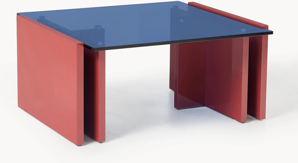 Mesa de centro com tampo em vidro Elam