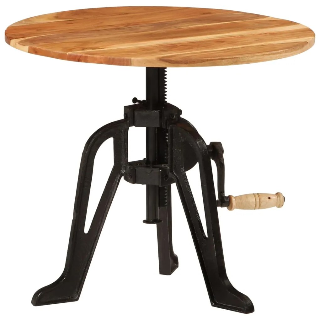 Mesa de apoio 60x(42-62) cm acácia maciça e ferro fundido