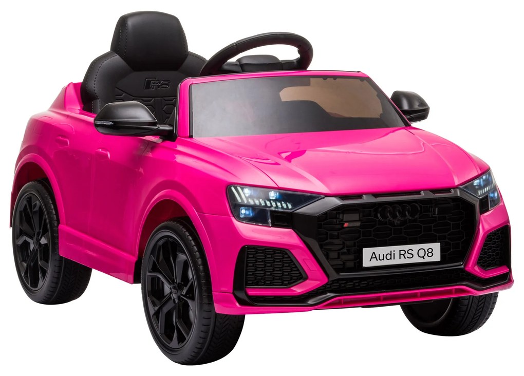 Carro Elétrico Infantil acima de 3 anos Licença Audi RS Q8 com Bateria 6V Controle a Distância Música MP3 Buzina e Luzes Velocidade Máx. 3km/h 101x62x