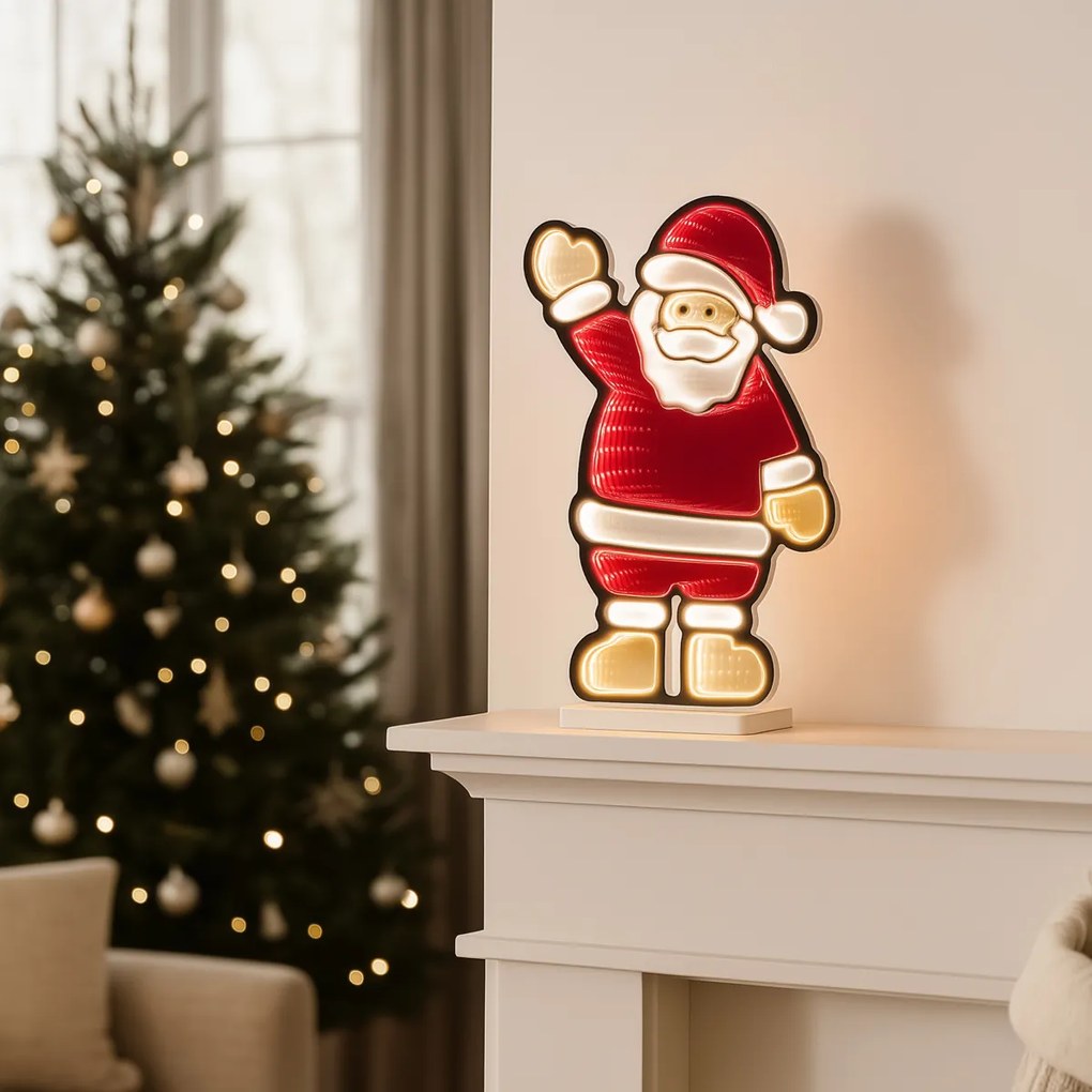 Candeeiro de Mesa de Natal Pai Natal incl. LED com Temporizador - Infinidade