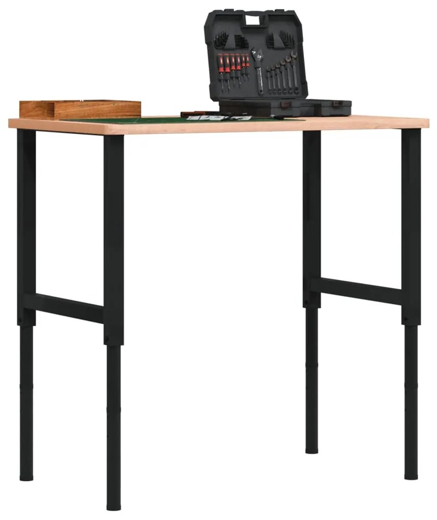 vidaXL Bancada retangular 100x60x(71,5-98) cm madeira de faia maciça