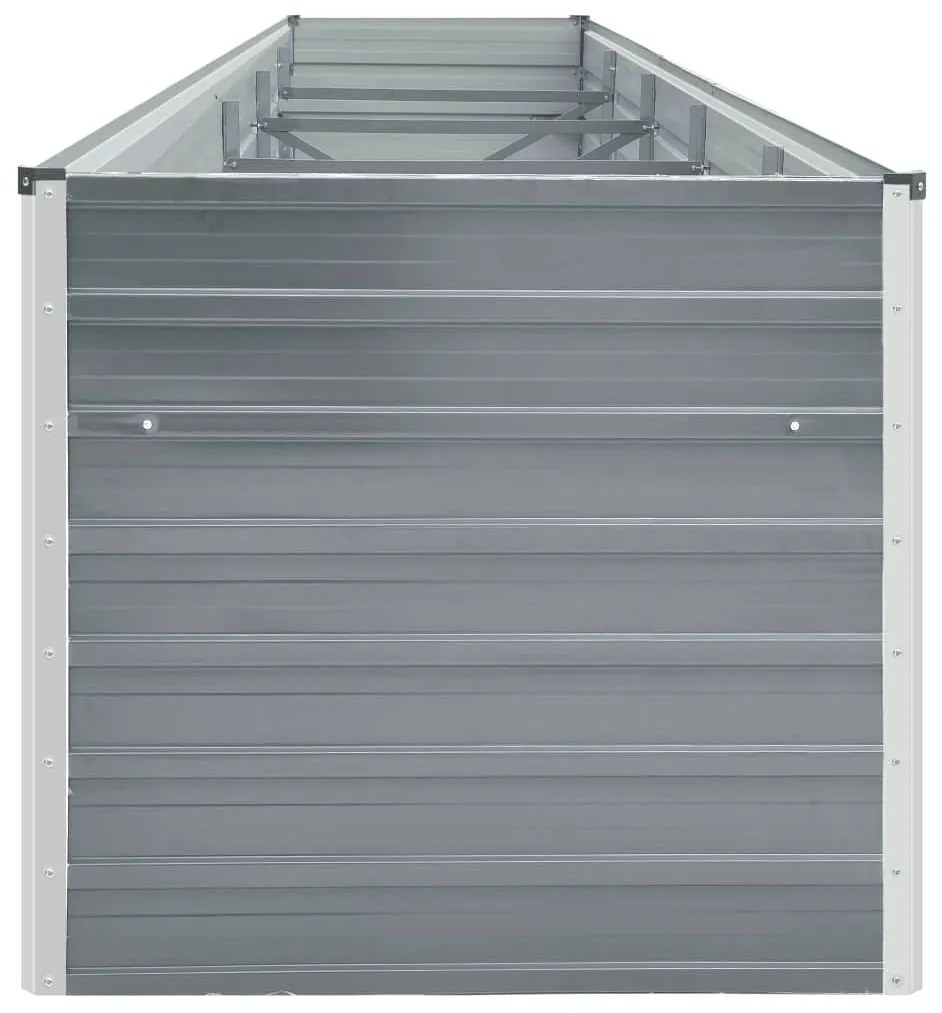 Canteiro elevado de jardim 400x80x77cm aço galvanizado cinzento