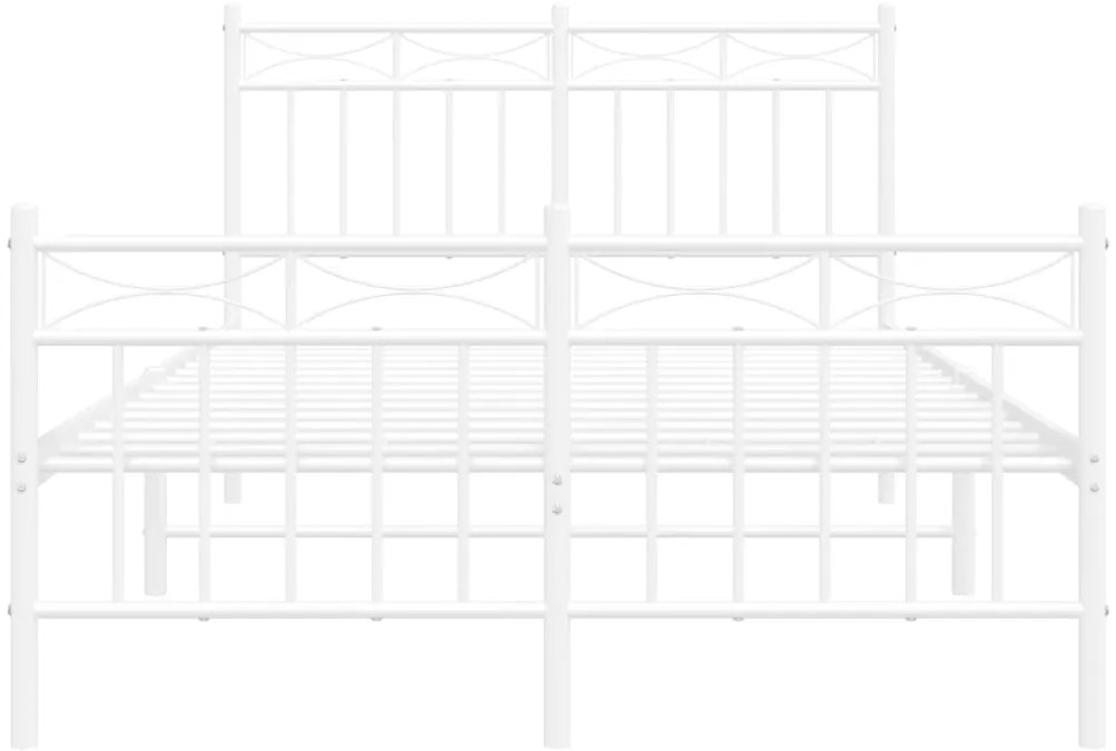 Estrutura de cama com cabeceira e pés 120x200 cm metal branco