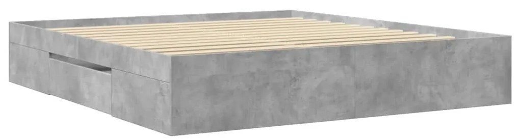 Estrutura de cama 200x200 cm derivados de madeira cinza cimento