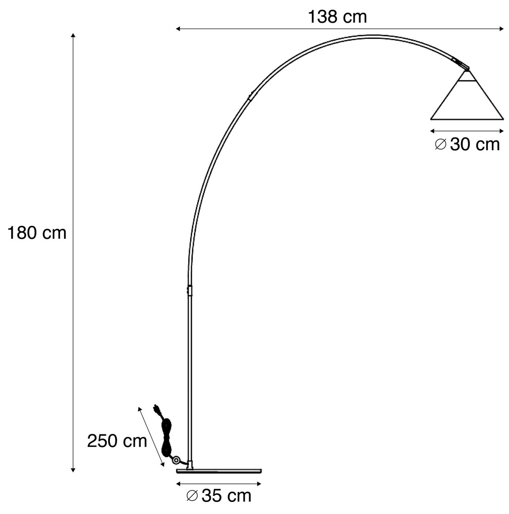 Candeeiro de pé retro preto com interior branco - Triangolo Retro