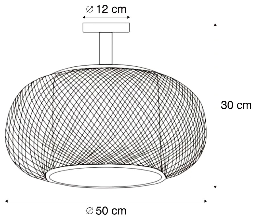 Plafon Japandi Bambu com Interior Branco - Liva Japandi