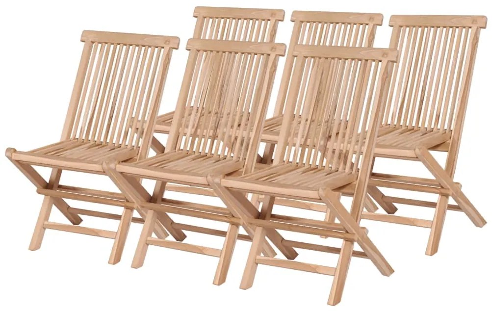 7 pcs conjunto jantar dobrável p/ exterior madeira teca maciça
