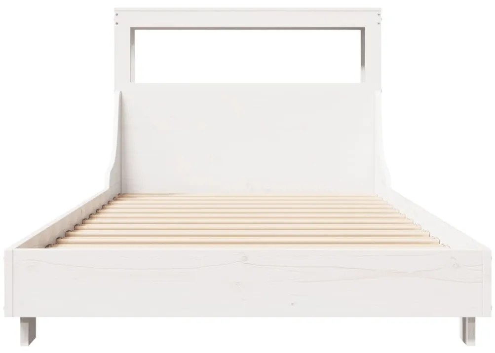 Cama sem colchão 90x200 cm madeira de pinho maciça branco