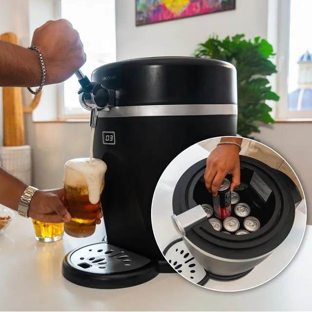 Dispensador de cerveja BeerFlow 5000 de 60 W que mantém a temperatura entre 3 ˚C e 6 ˚C