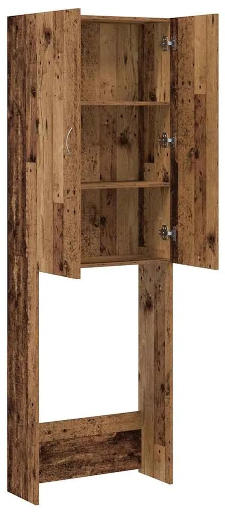 Armário sanita/máquina de lavar 64x25,5x190 cm madeira velha