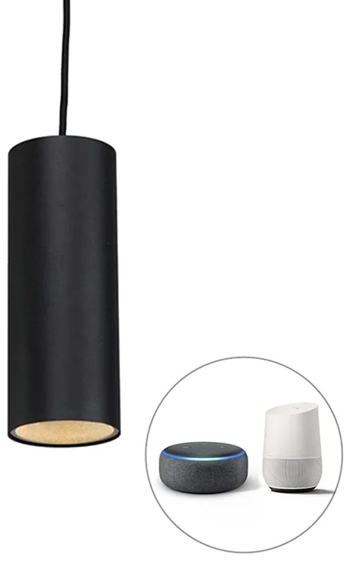 LED Candeeiro de suspensão inteligente preto com WiFi GU10 - Tubo Design,Moderno