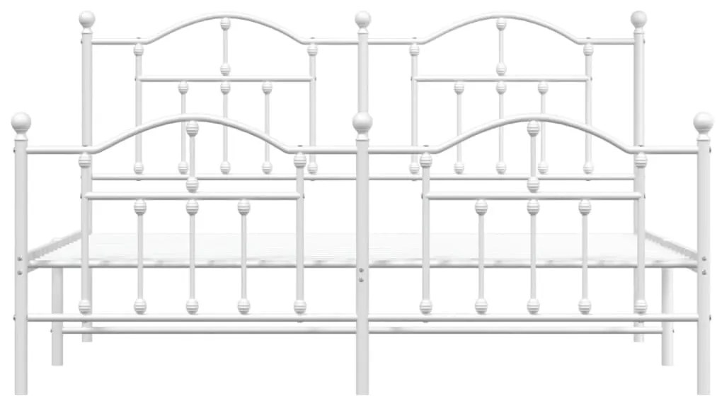 Estrutura de cama com cabeceira e pés 160x200 cm metal branco