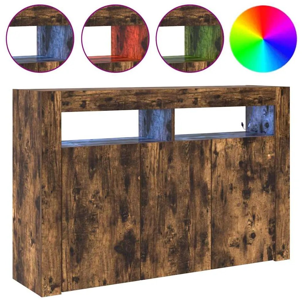 Buffet Carvalho Defumado Madeira Engenhada 116 x 30 x 75 cm