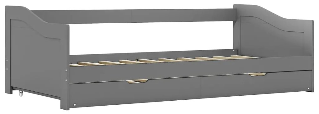 Estrutura sofá-cama de puxar 90x200 cm madeira pinho cinzento