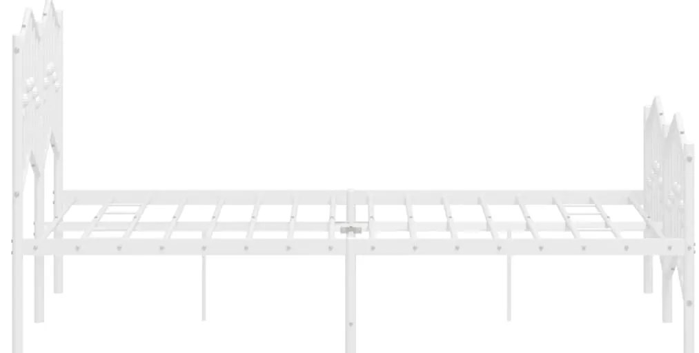 Estrutura de cama com cabeceira e pés 120x200 cm metal branco