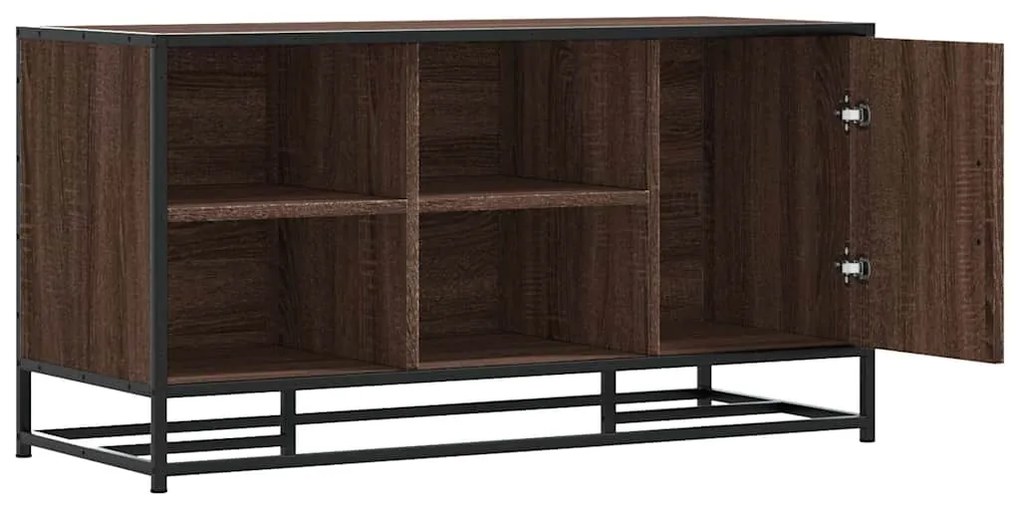 Banco calçado carvalho castanho 100x40x53,5 cm madeira e metal
