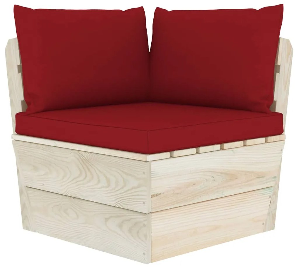 6 pcs conjunto lounge de paletes + almofadões madeira de abeto