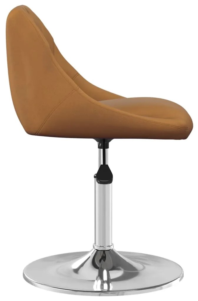 Cadeiras de jantar giratórias 2 pcs veludo castanho