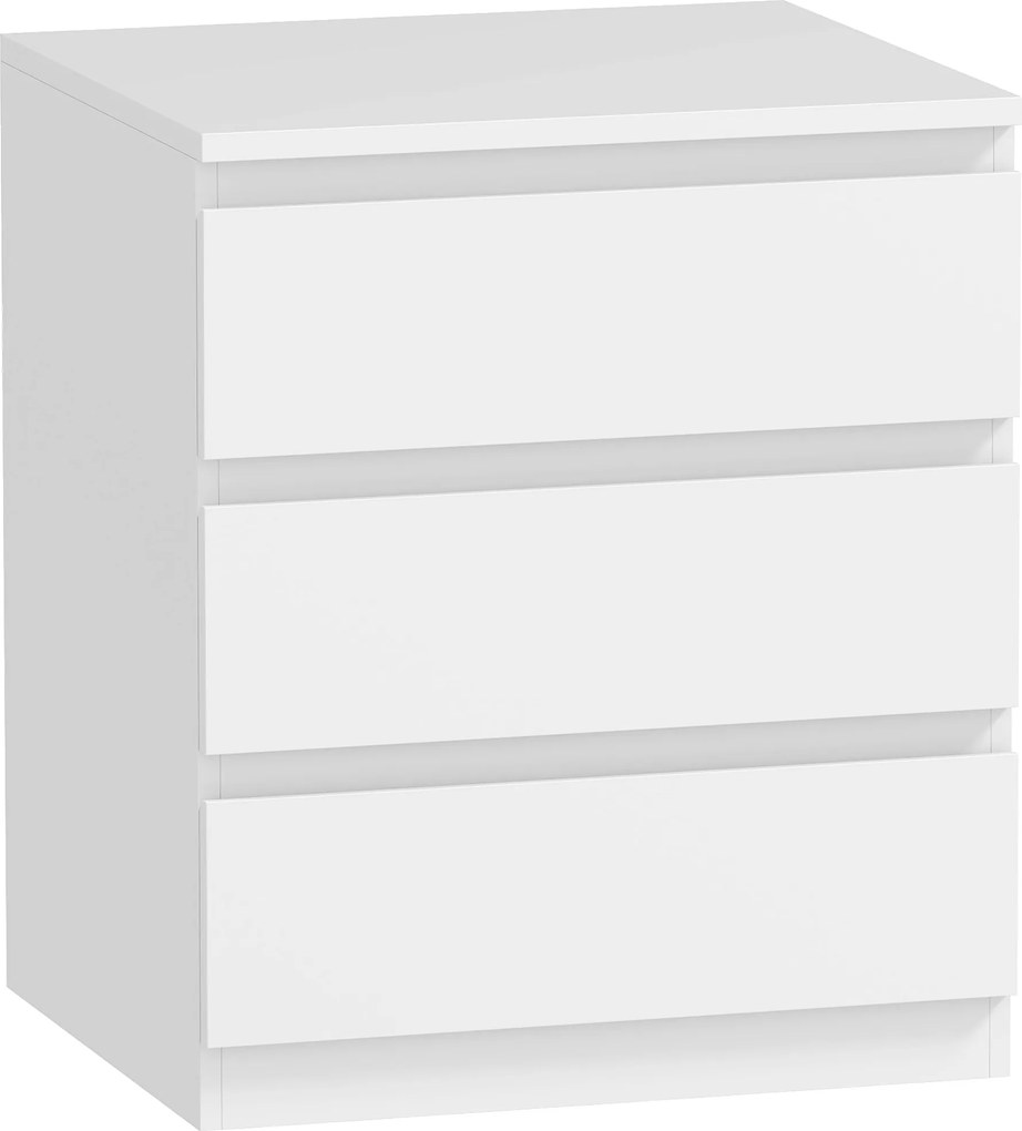 HOMCOM Cómoda com 3 Gavetas com Fecho Suave para Quarto Escritório Estilo Moderno 45x40x52,8 cm Branco | Aosom Portugal