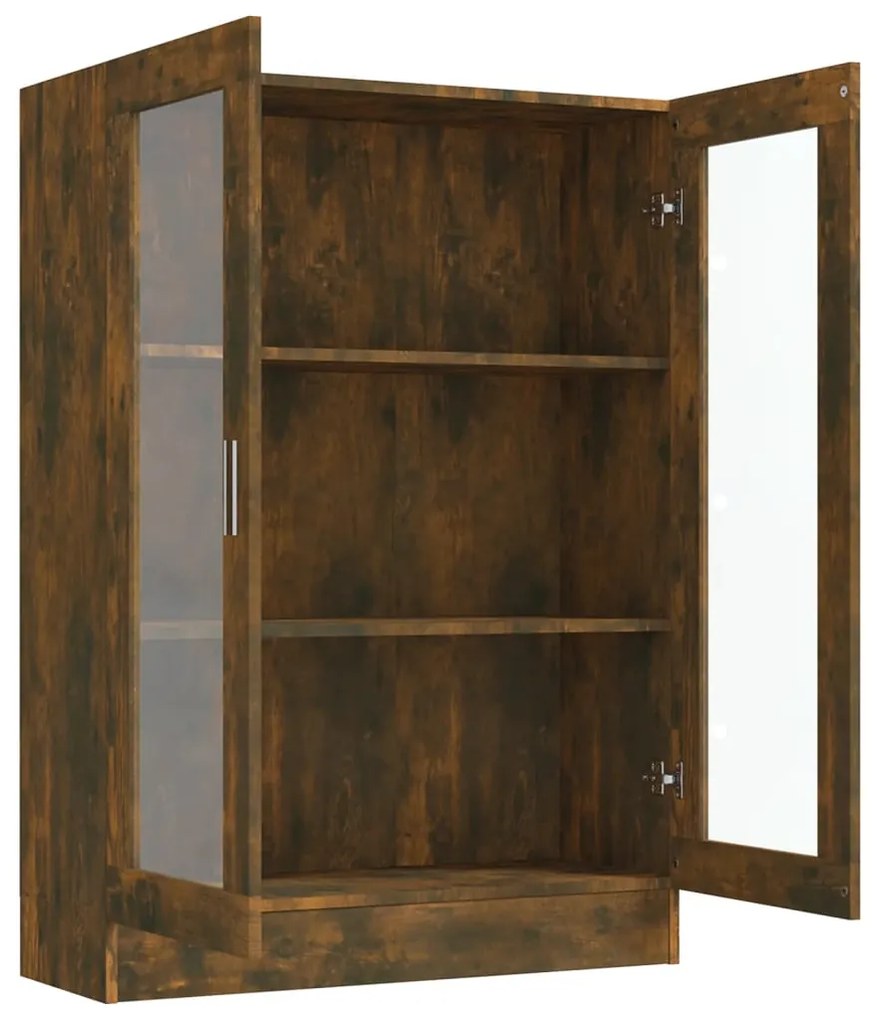Vitrine 82,5x30,5x115 cm derivados de madeira carvalho fumado