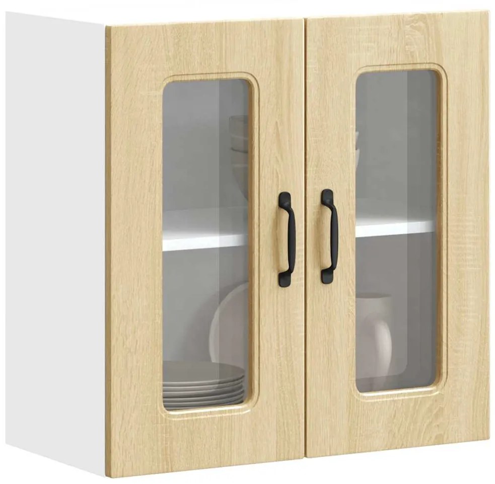 vidaXL Armário de parede de cozinha porta vidro Kalmar carvalho sonoma