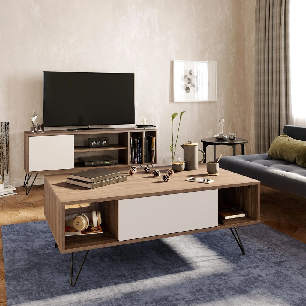 Mesa de Centro Mistico – Nogueira Branca – 120x45,6x60 cm