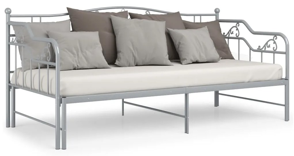 Estrutura sofá-cama de puxar 90x200 cm metal cinzento