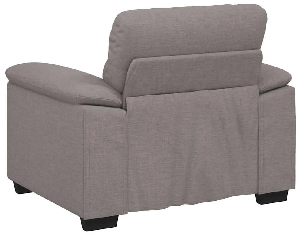 Poltrona tecido 60 cm cinzento-acastanhado