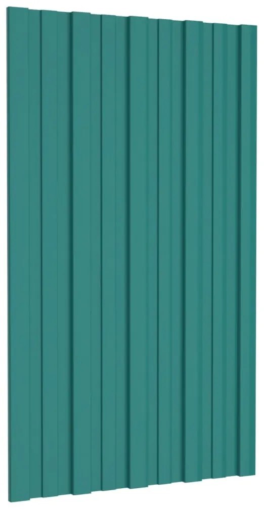 Painéis de telhado 36 pcs 80x45 cm aço galvanizado verde