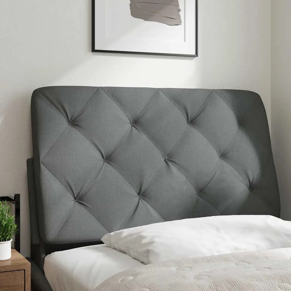 Almofadão de cabeceira 90 cm tecido cinzento-escuro