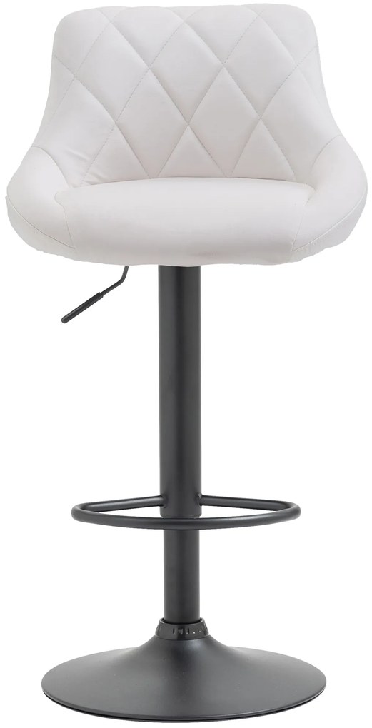 Banco de bar Lazio em couro sintético e com estrutura preta 46 x 83-104 x 49 cm Branco