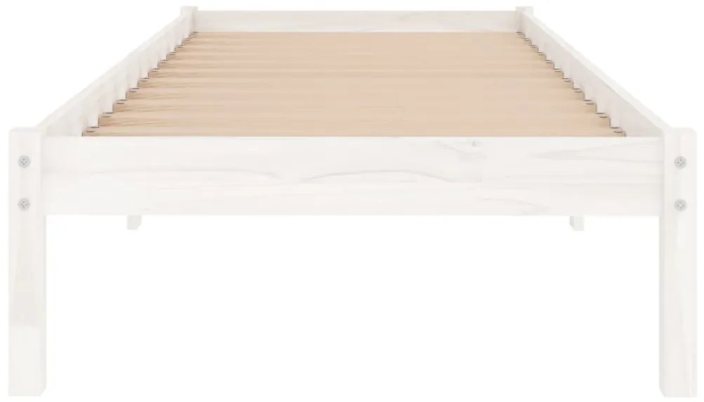 Estrutura de cama 90x200 cm pinho maciço branco