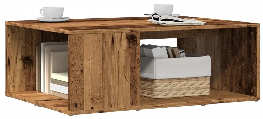 vidaXL Mesa de centro 90x67x33 cm derivados de madeira madeira velha