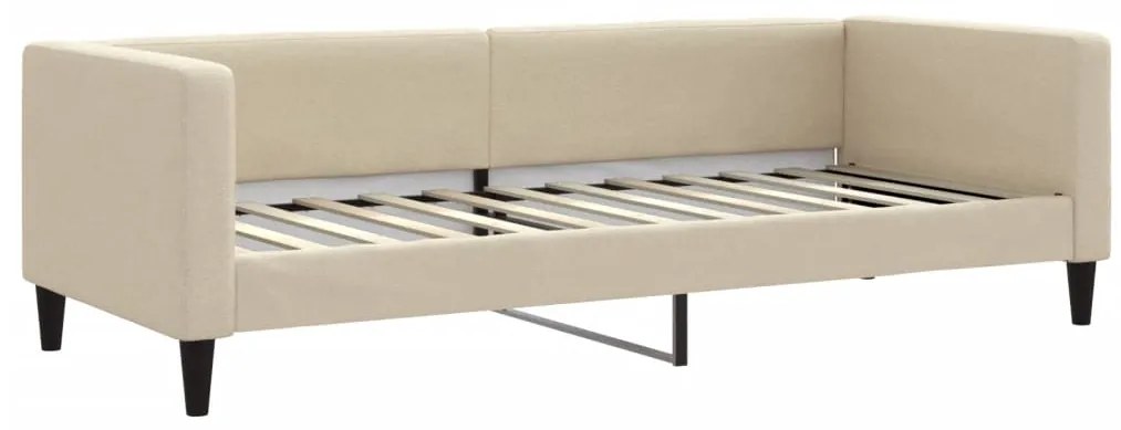 Sofá-cama com gavetão e gavetas 80x200 cm tecido cor creme