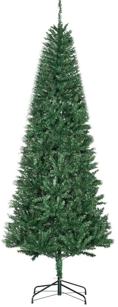 HOMCOM Árvore de Natal Artificial 210cm com 865 Ramos Ecológicos Decoração de Natal para Interiores Φ91x210cm Verde
