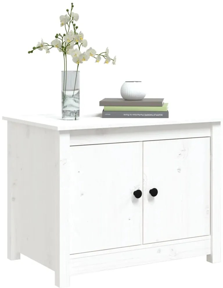 Mesa de centro 71x49x55 cm pinho maciço branco
