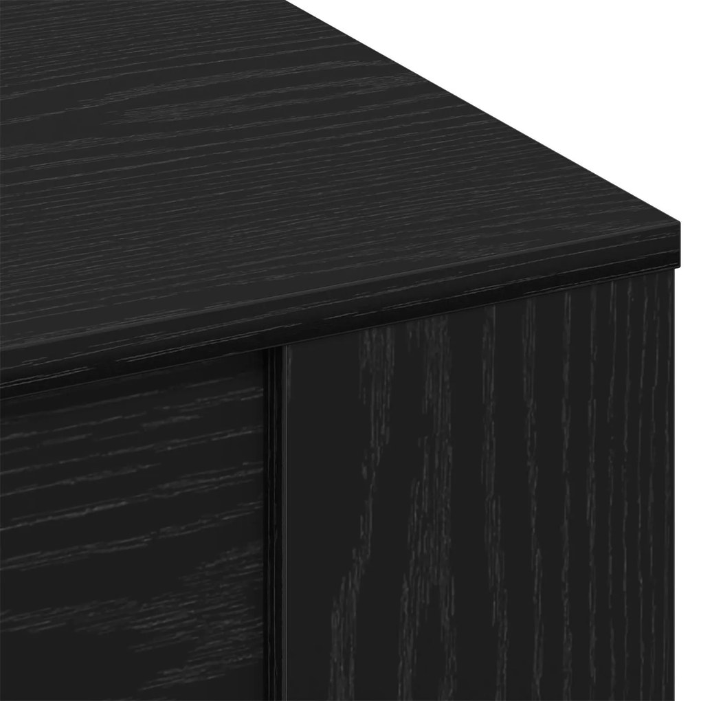 Mesa de Café de Carvalho Preto 55.5x55x45 cm Feita de Madeira Derivada
