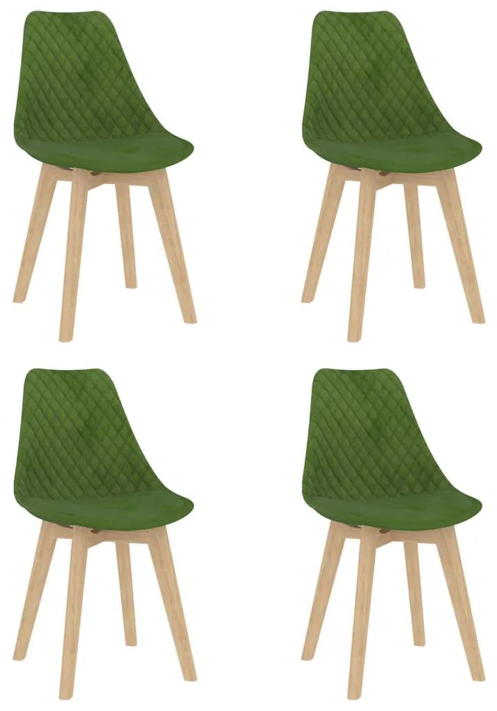289157 vidaXL Cadeiras de jantar 4 pcs veludo verde-claro
