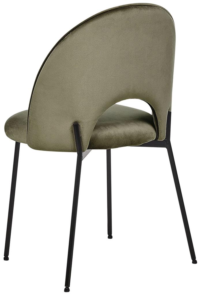 Conjunto de 2 cadeiras de jantar em veludo verde COVELO Beliani