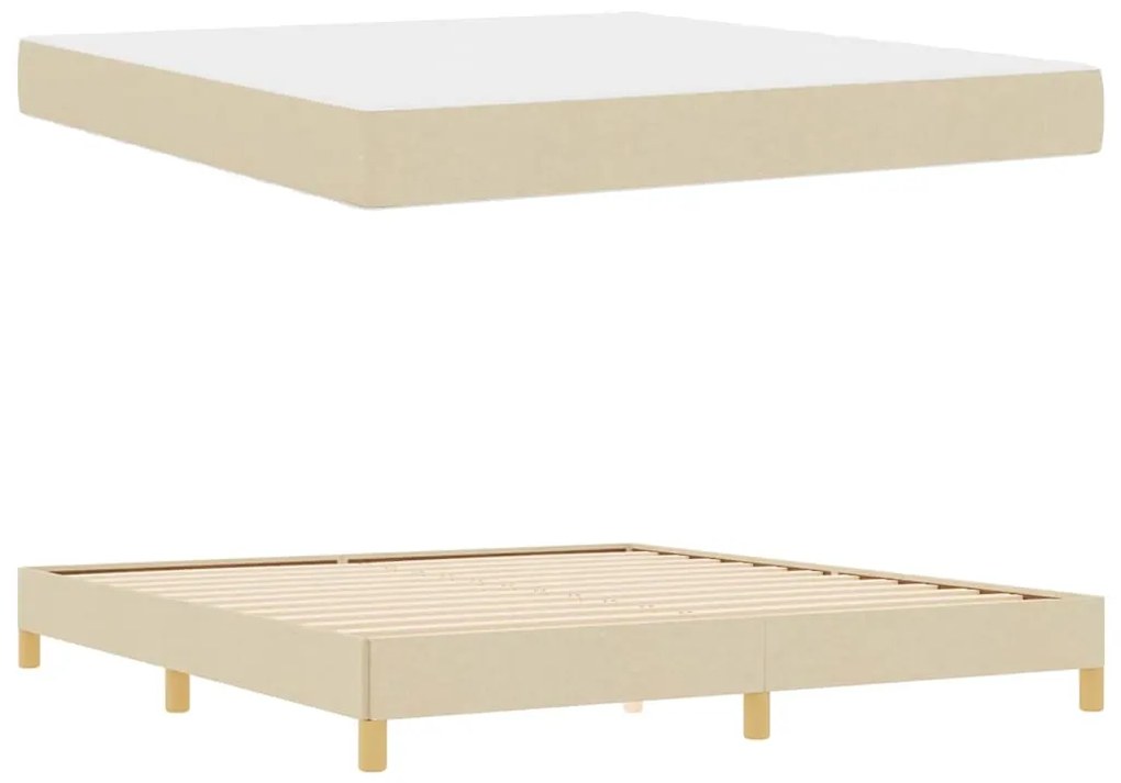 Cama Box Creme, Marrom 180 x 200 cm