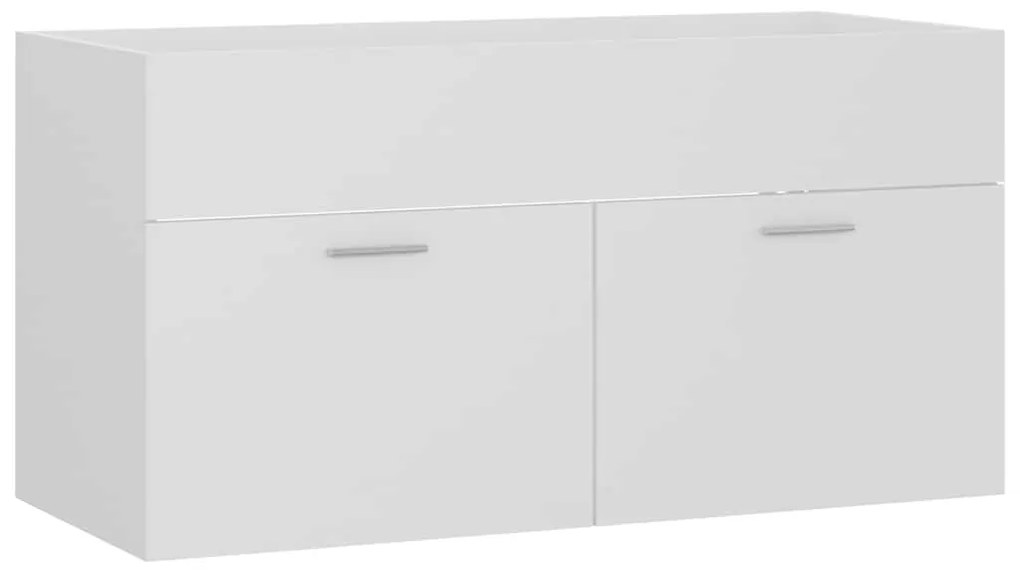 2 pcs conjunto de móveis de casa de banho contraplacado branco
