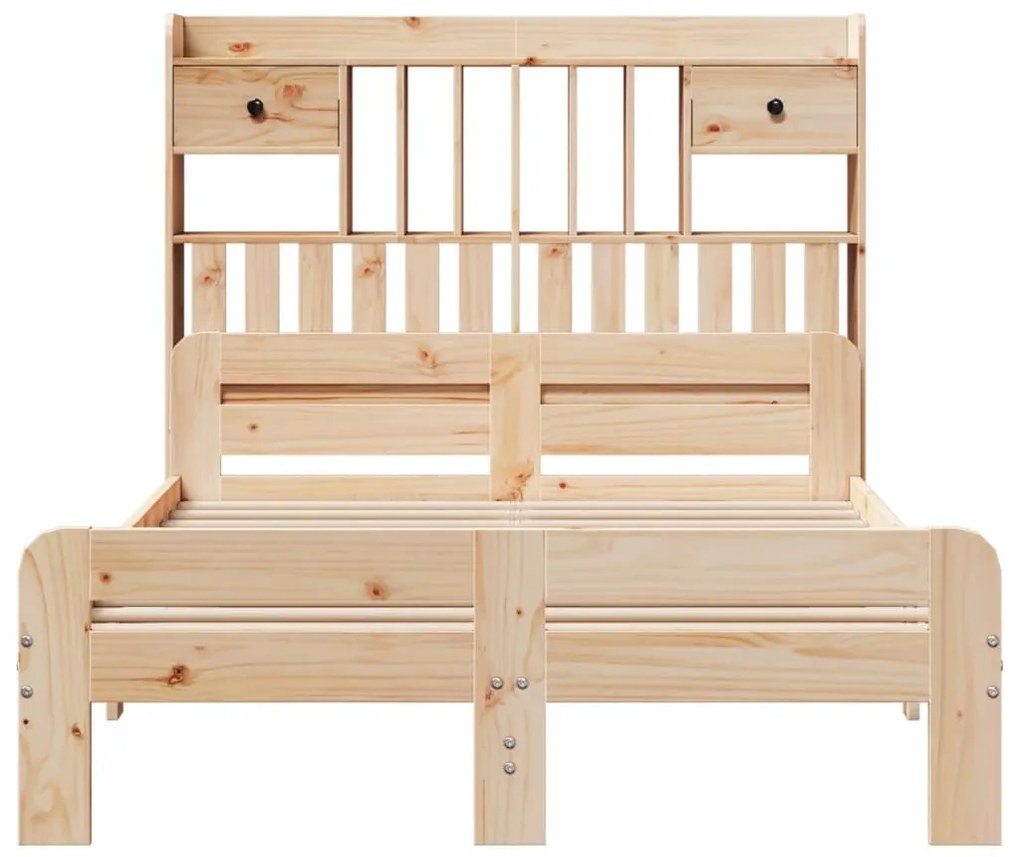 Cama com estante sem colchão 135x190 cm pinho maciço