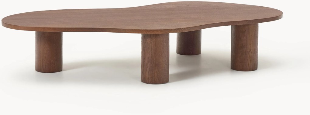 Mesa de centro XL em madeira de carvalho com forma orgânica Didi