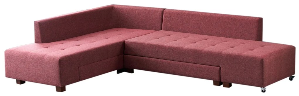 Sofá-Cama de Canto Manama – Vermelho Claret – 280x85x206 cm
