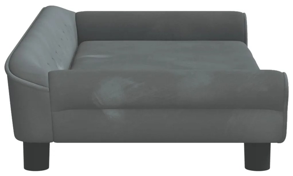 Sofá infantil 100x50x26 cm veludo cinzento-escuro