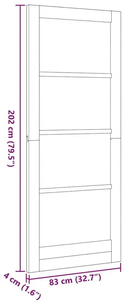 Porta Interior com Vidro "ORKDAL" Branca 83x202x4 cm