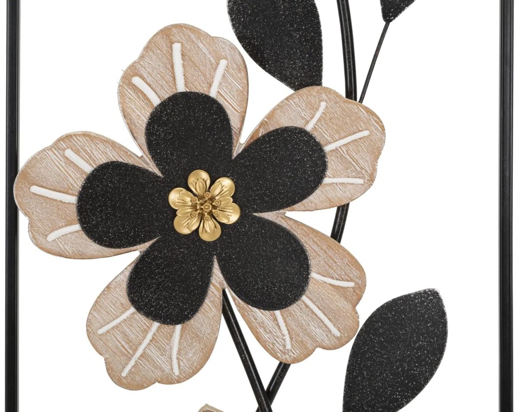 PAINEL DE PAREDE DE FERRO/MADEIRA DIVAKER 27X2,5X70 CM CASTANHO E PRETO