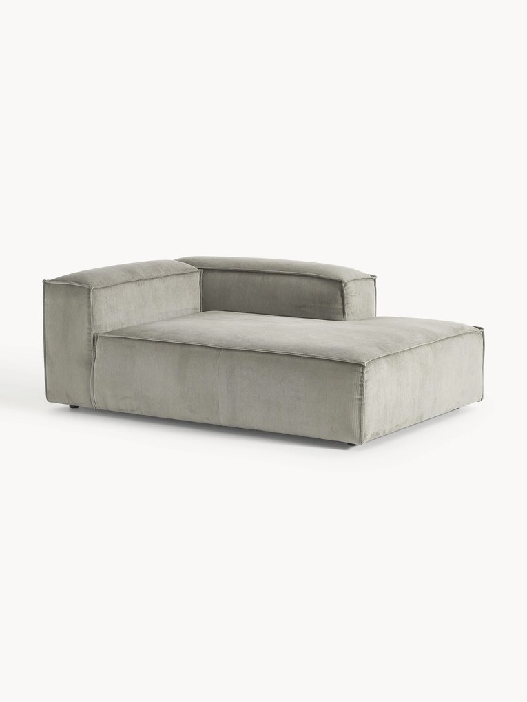 Módulo chaise longue de canto em bombazina Lennon