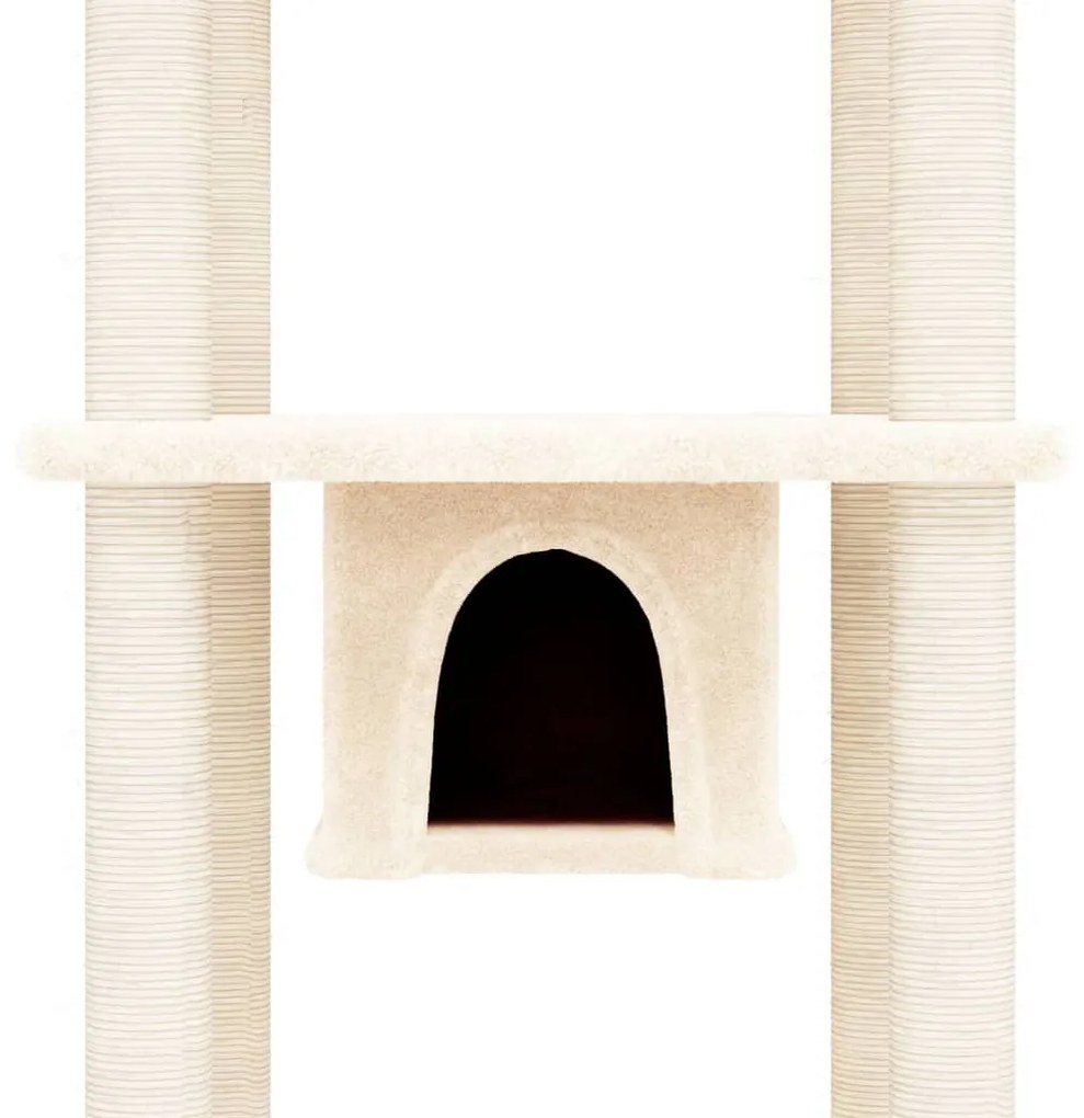 Árvore para gatos c/ postes arranhadores sisal 169 cm cor creme