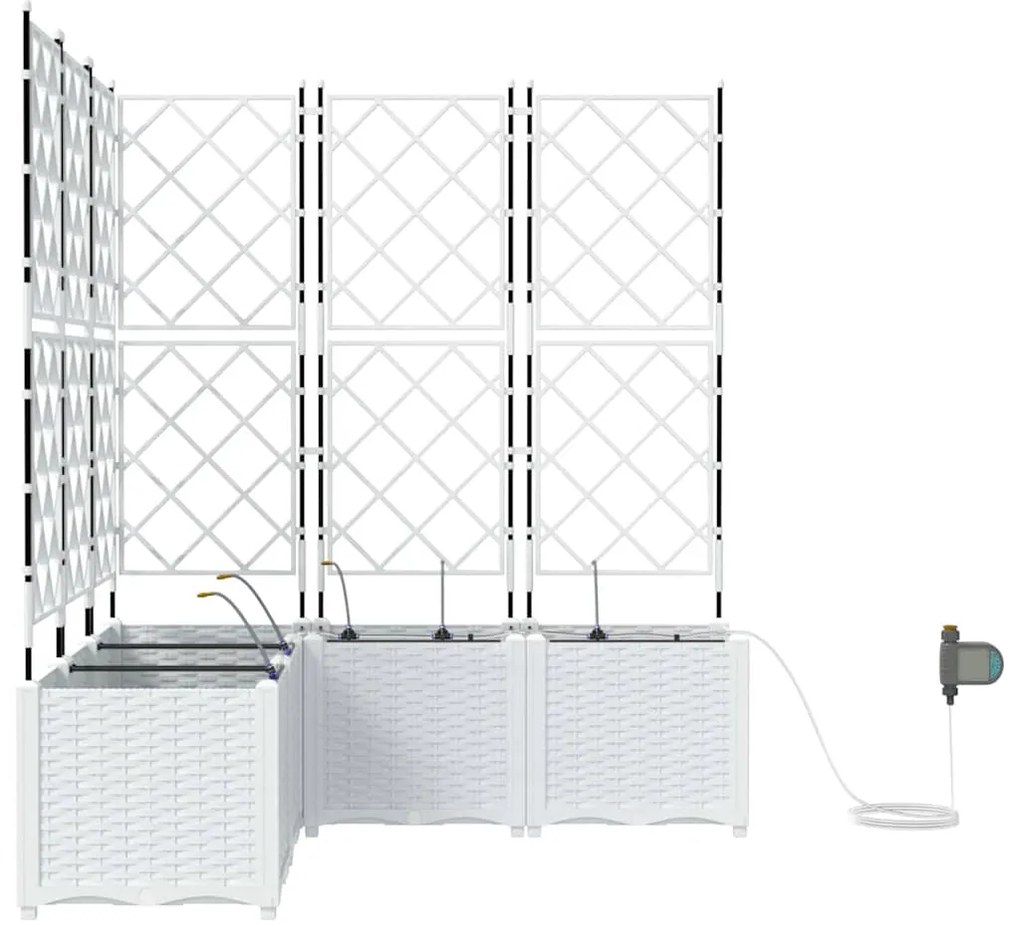 Vasos de Jardim Treliça Branco 120 x 120 x 142 cm Plástico